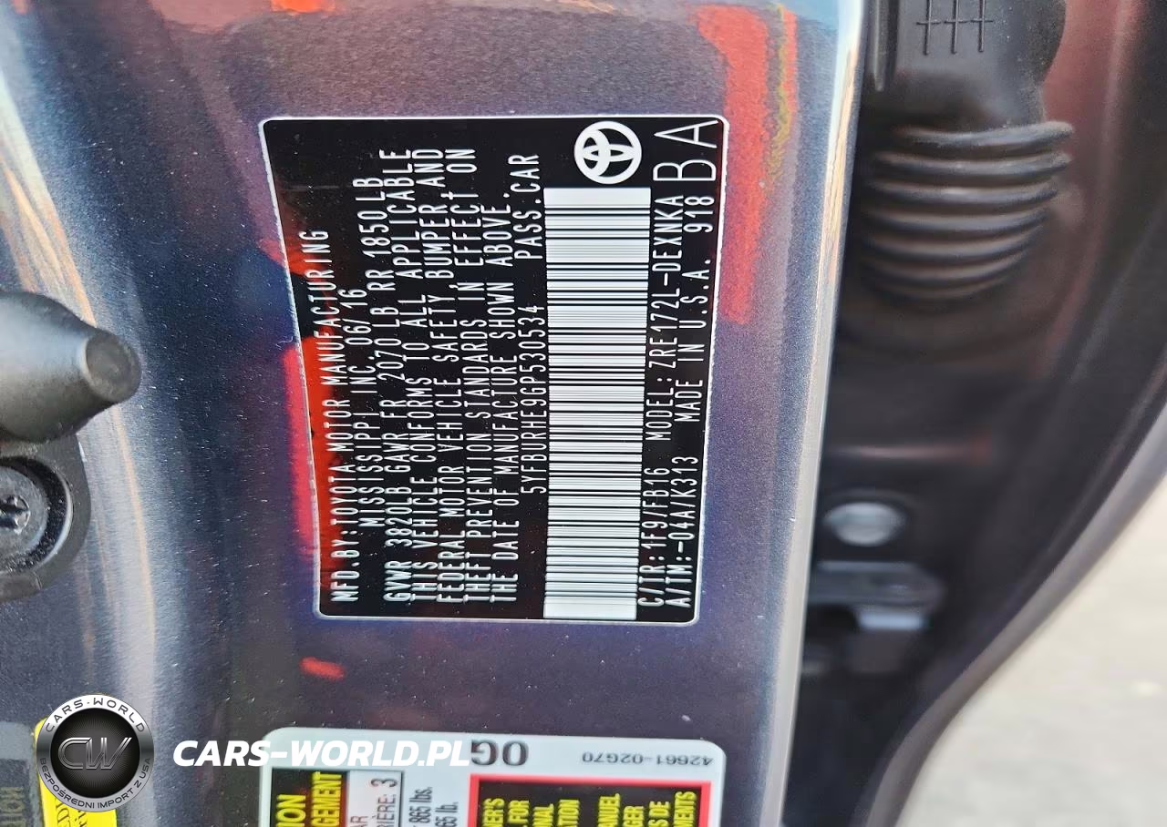 2016 Toyota Corolla Le VIN:5YFBURHE9GP530534 - 13