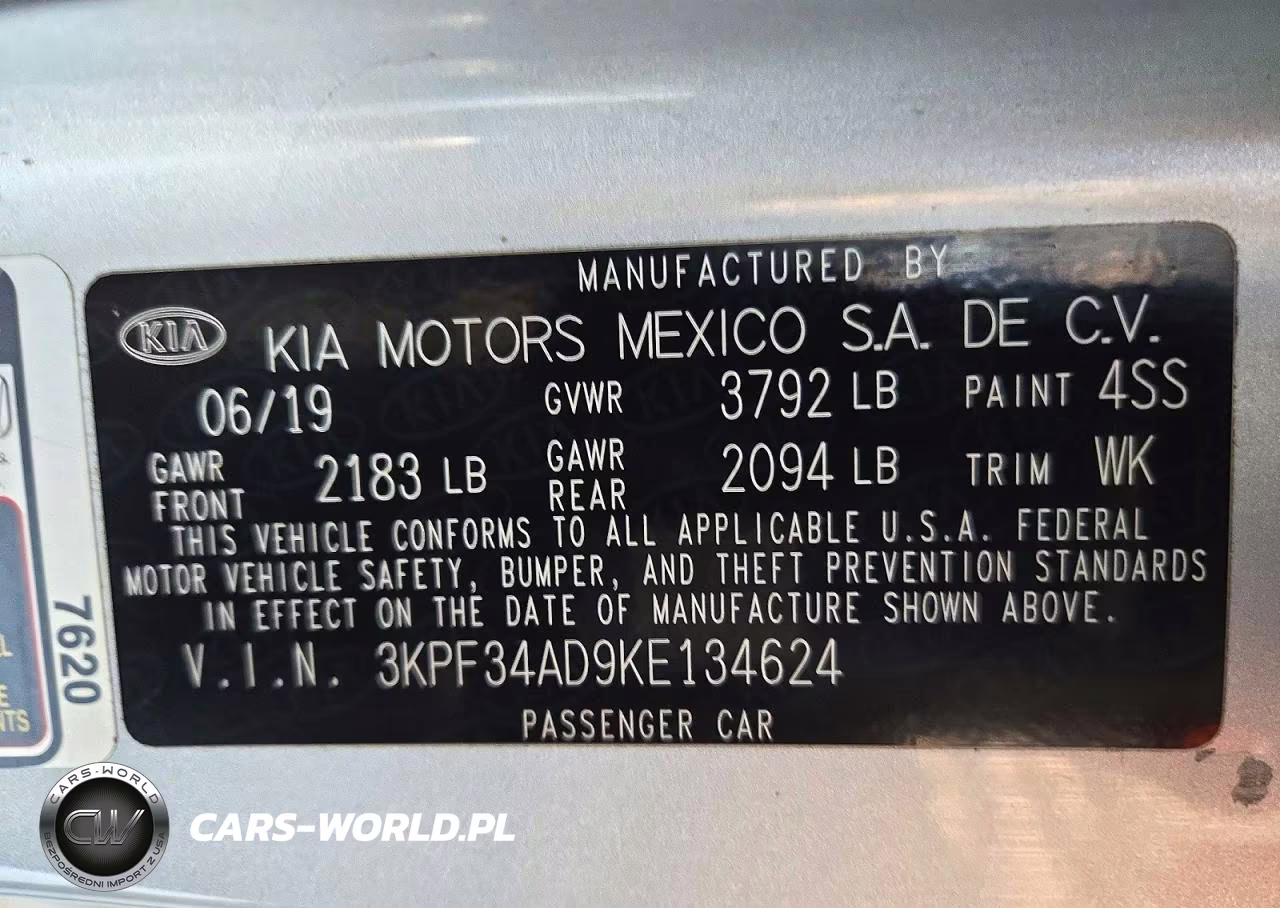 2019 Kia Forte S VIN:3KPF34AD9KE134624 - 12