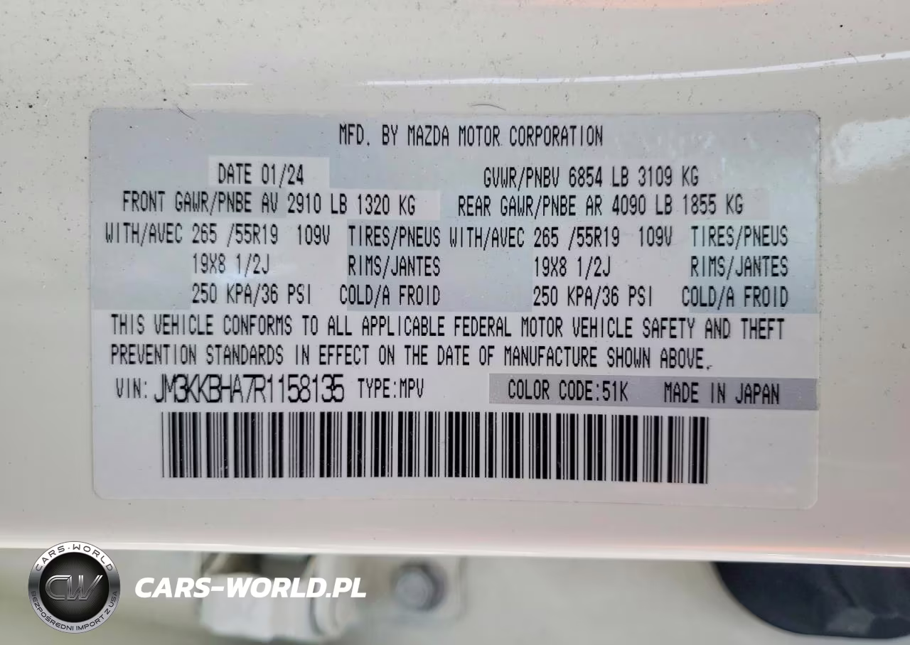 2024 Mazda Cx-90 Preferred VIN:JM3KKBHA7R1158135 - 14