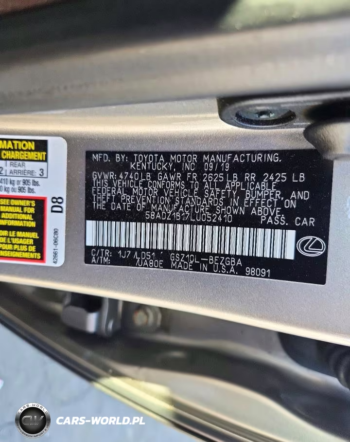 2020 Lexus Es 350 VIN:58ADZ1B17LU052410 - 12