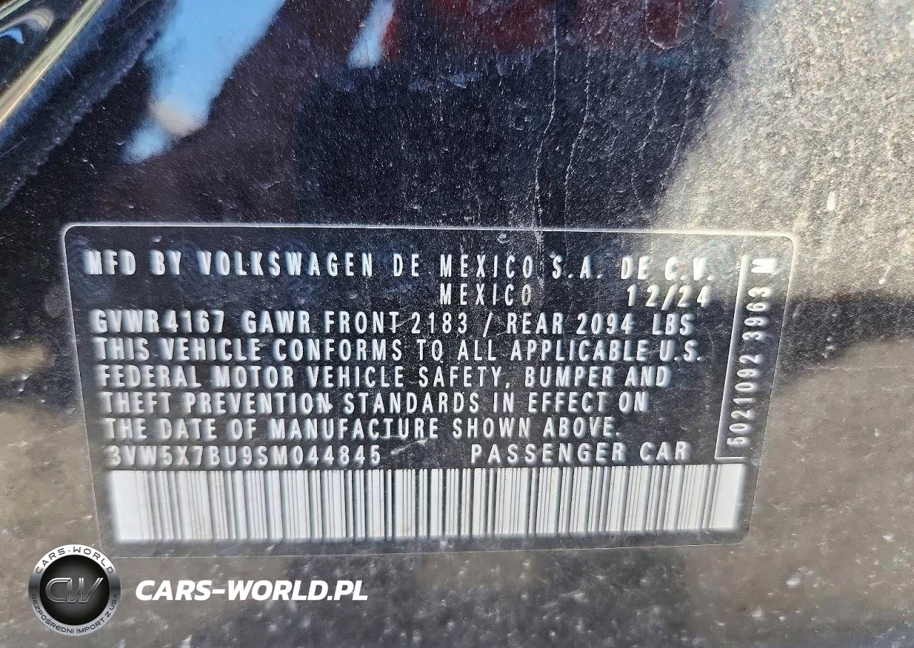 2025 Volkswagen Jetta S VIN:3VW5X7BU9SM044845 - 12