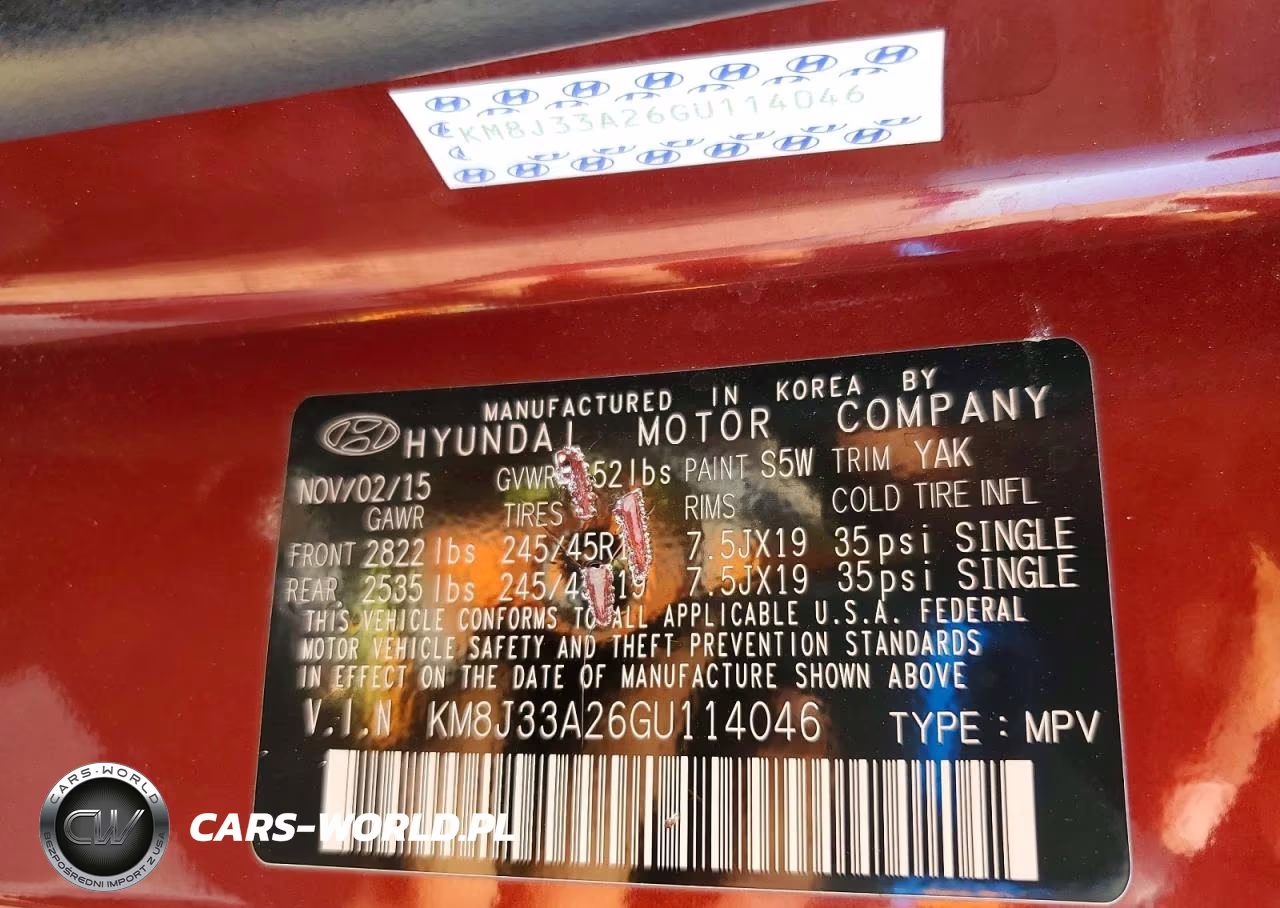 2016 Hyundai Tucson Sport VIN:KM8J33A26GU114046 - 12