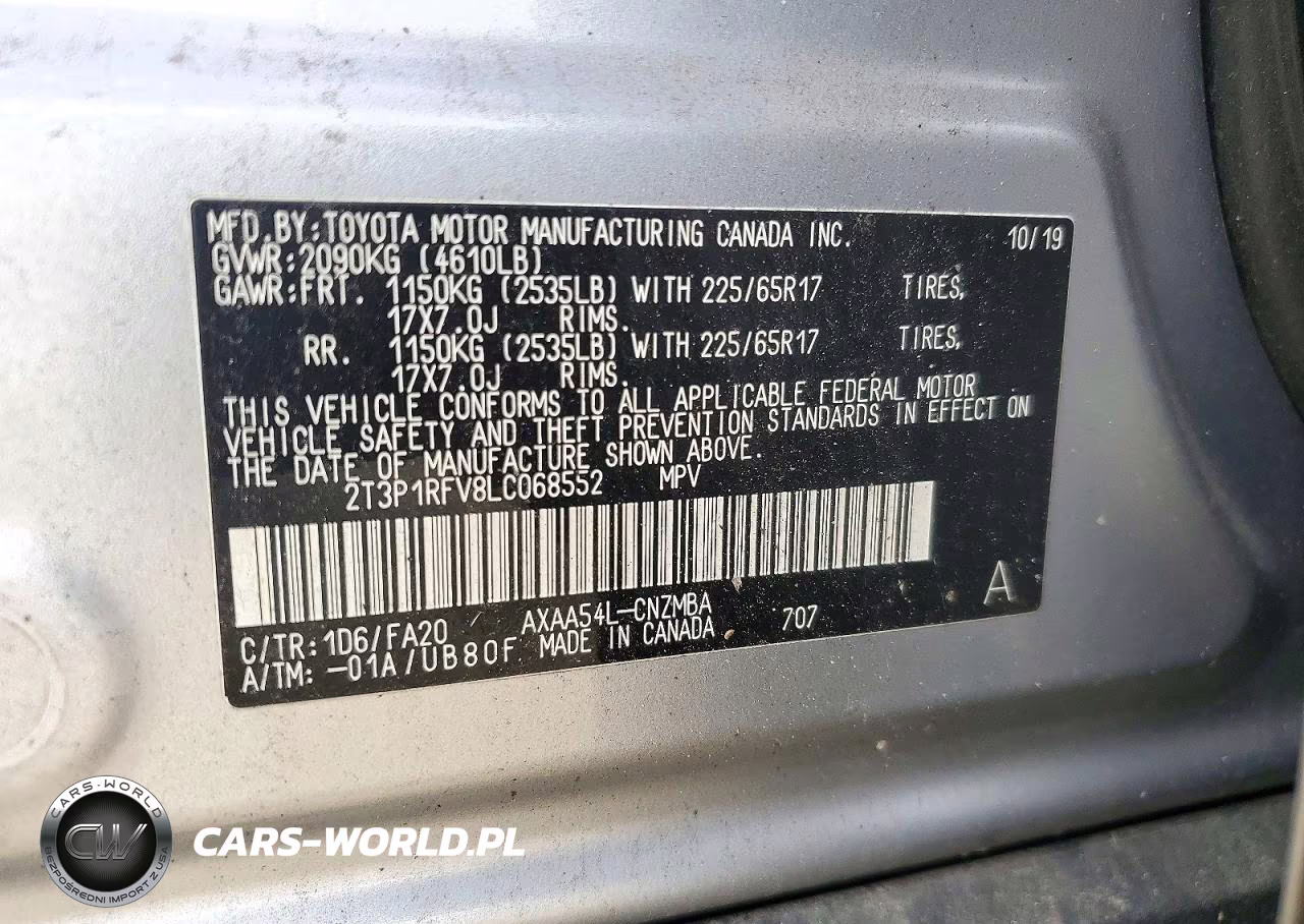 2020 Toyota Rav4 Xle VIN:2T3P1RFV8LC068552 - 14