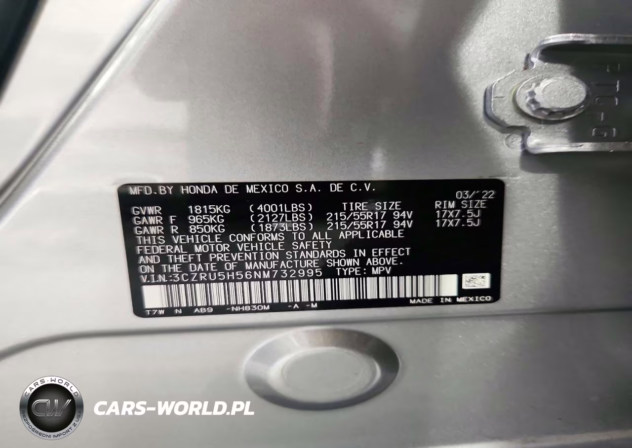 2022 Honda Hr-V Ex VIN:3CZRU5H56NM732995 - 13