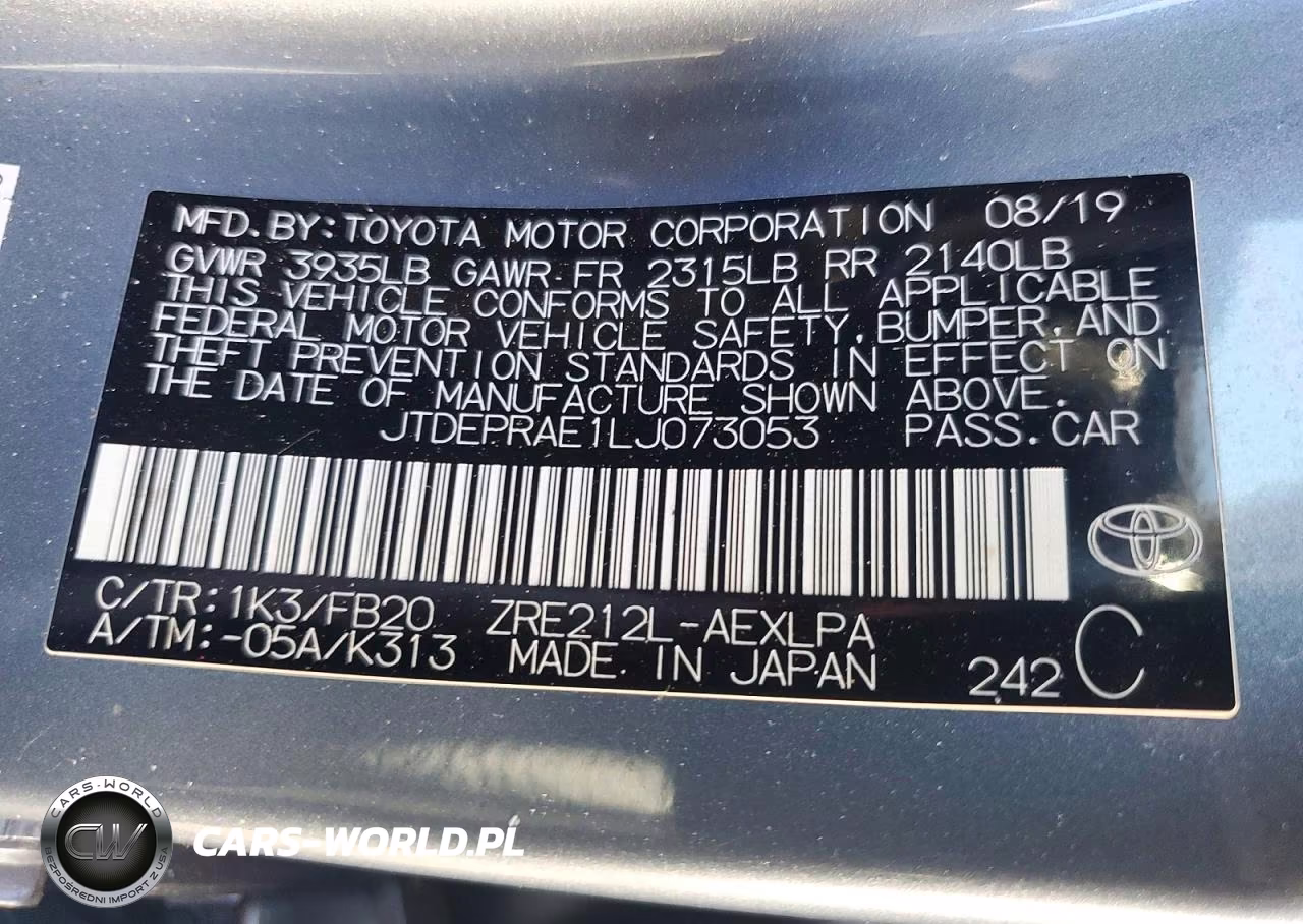 2020 Toyota Corolla Le VIN:JTDEPRAE1LJ073053 - 12