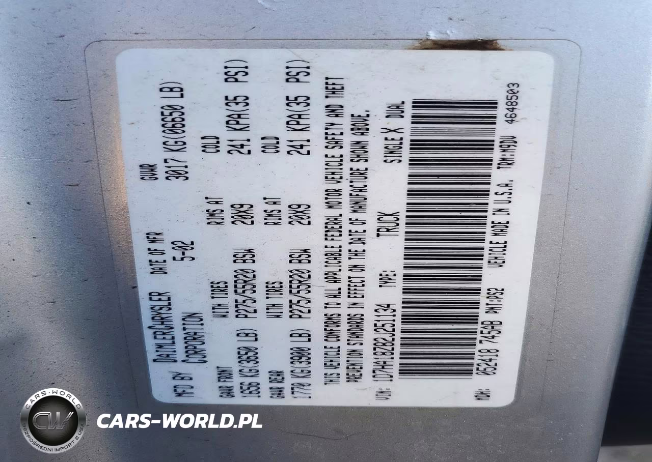 2002 Dodge Ram 1500 VIN:1D7HA18Z82J251134 - 12
