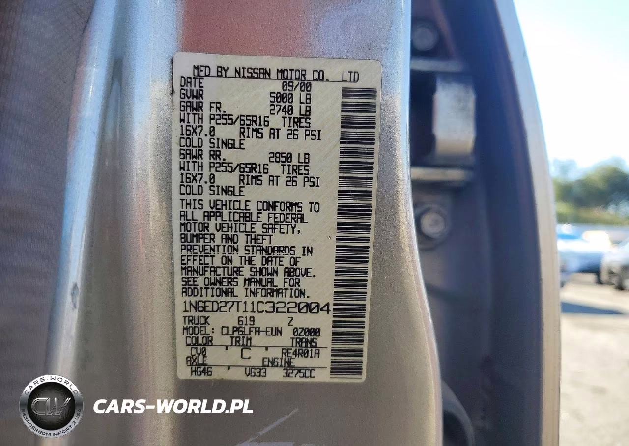 2001 Nissan Frontier VIN:1N6ED27T11C322004 - 12