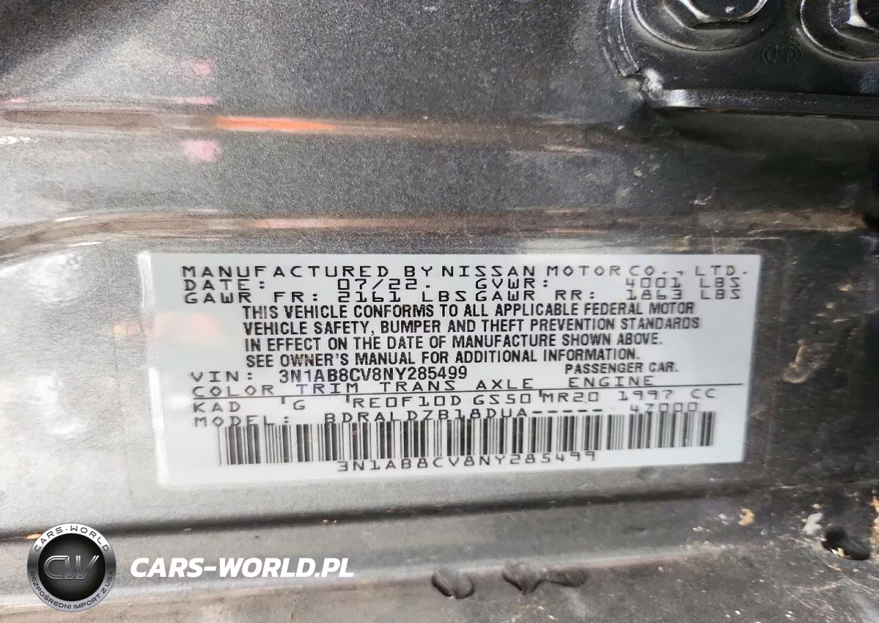 2022 Nissan Sentra Sv VIN:3N1AB8CV8NY285499 - 12