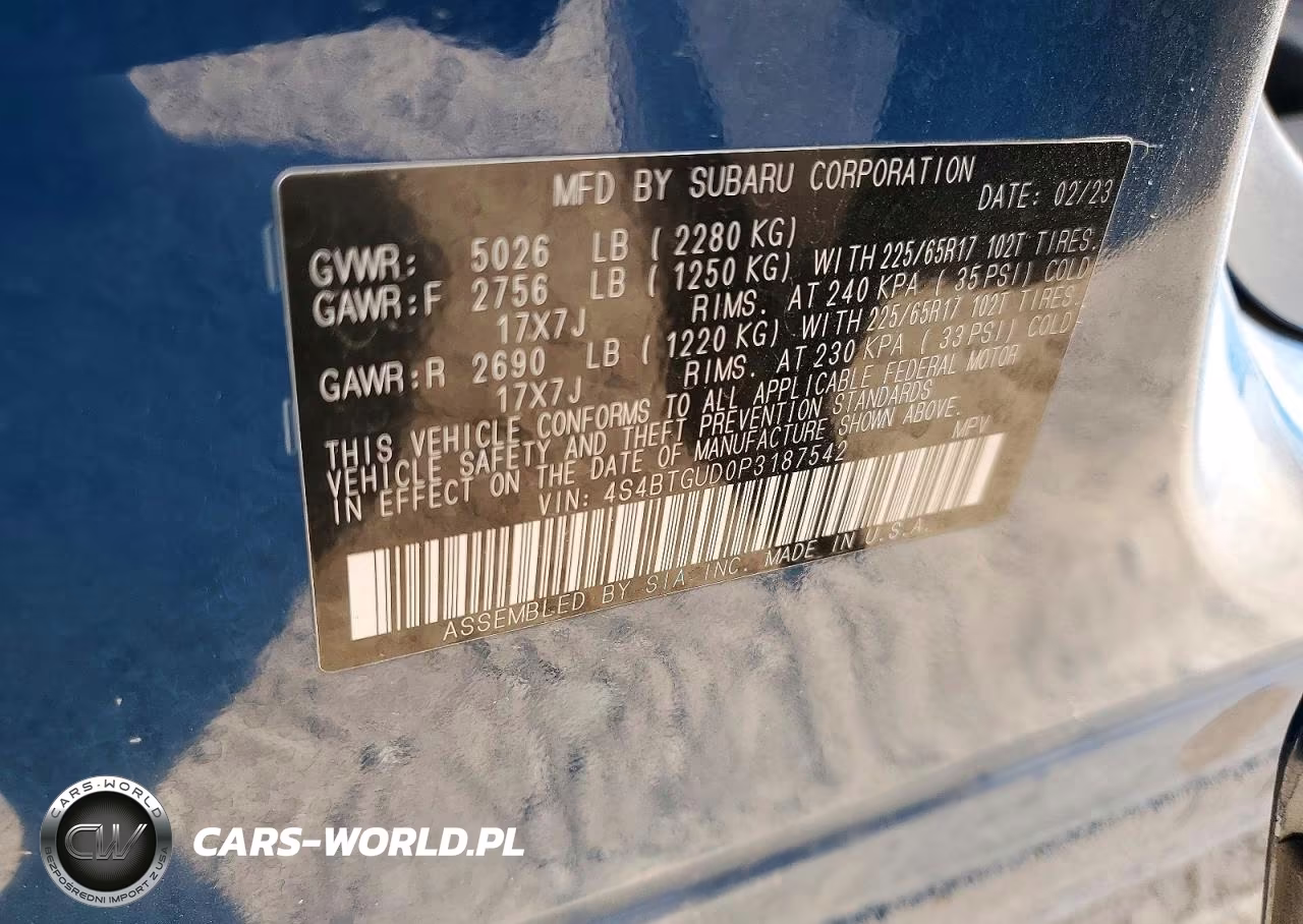 2023 Subaru Outback Wilderness VIN:4S4BTGUD0P3187542 - 14