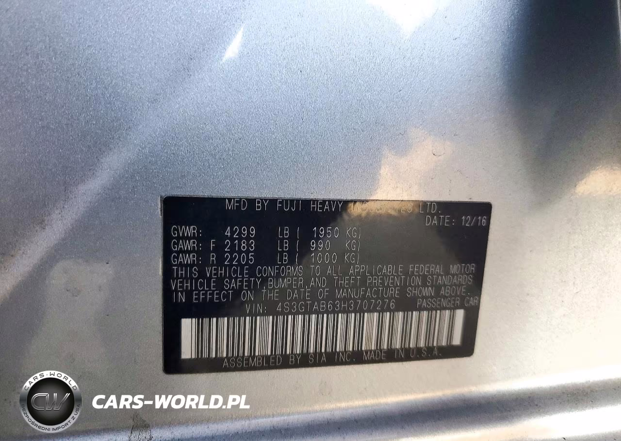 2017 Subaru Impreza Premium VIN:4S3GTAB63H3707276 - 12