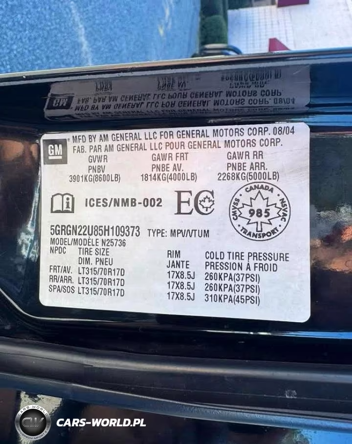 2005 Hummer H2 Sut VIN:5GRGN22U85H109373 - 10