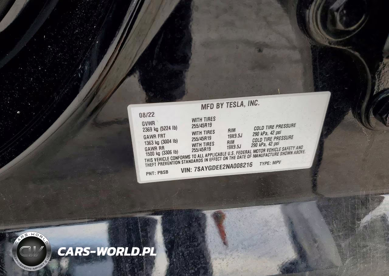 2022 Tesla Model Y VIN:7SAYGDEE2NA008216 - 12