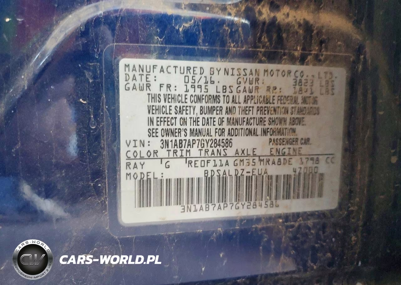 2016 Nissan Sentra Sv VIN:3N1AB7AP7GY284586 - 12