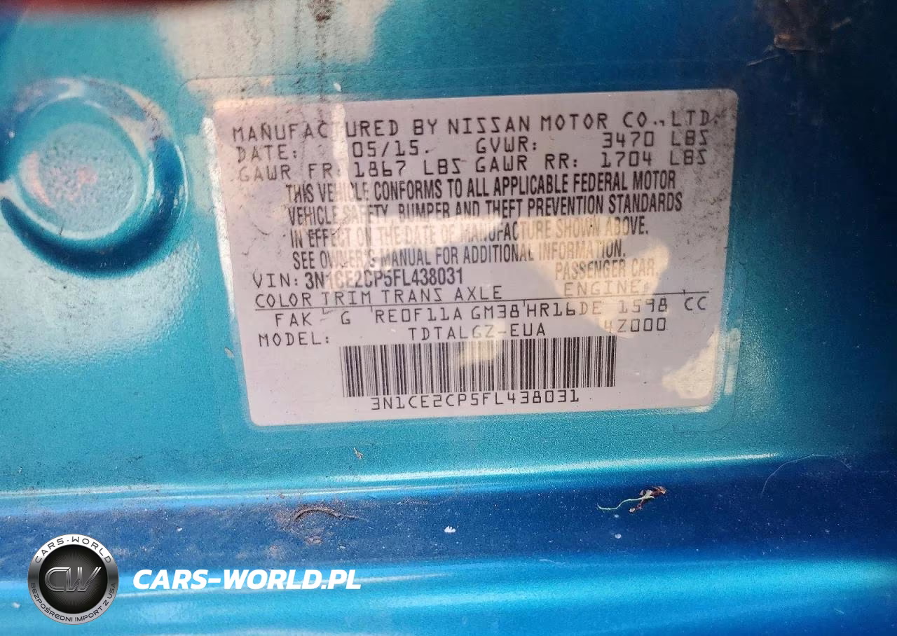 2015 Nissan Versa Note Sr VIN:3N1CE2CP5FL438031 - 12