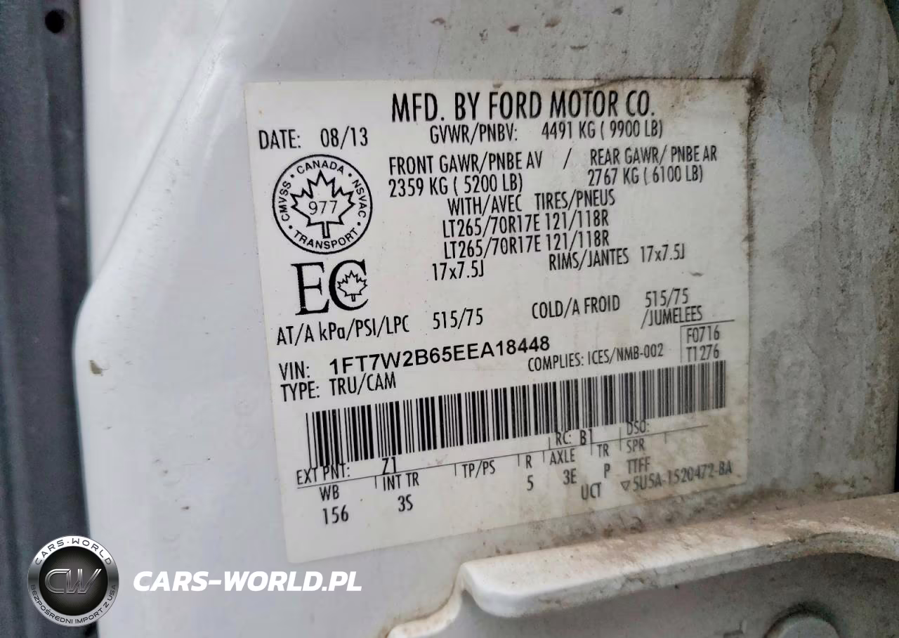 2014 Ford F250 Super Duty VIN:1FT7W2B65EEA18448 - 12