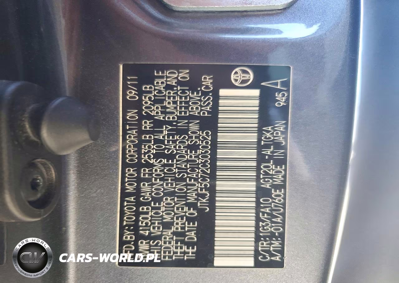 2012 Scion Tc Base VIN:JTKJF5C72C3030525 - 12