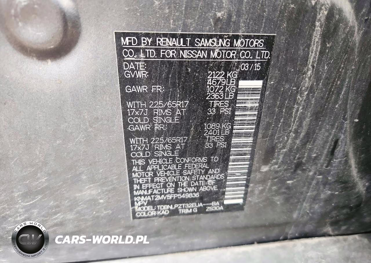 2015 Nissan Rogue S VIN:KNMAT2MV5FP549836 - 12