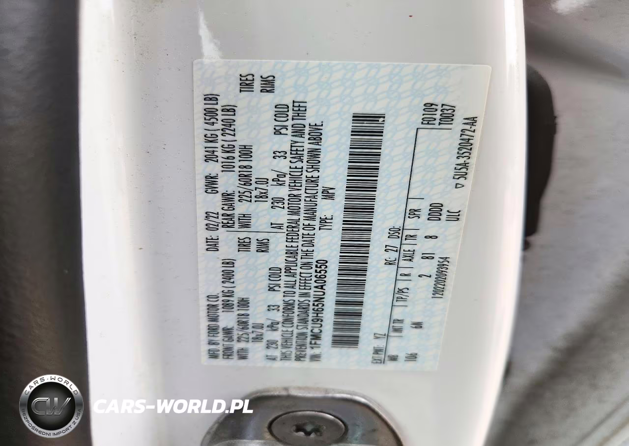 2022 Ford Escape Sel VIN:1FMCU9H65NUA06550 - 13