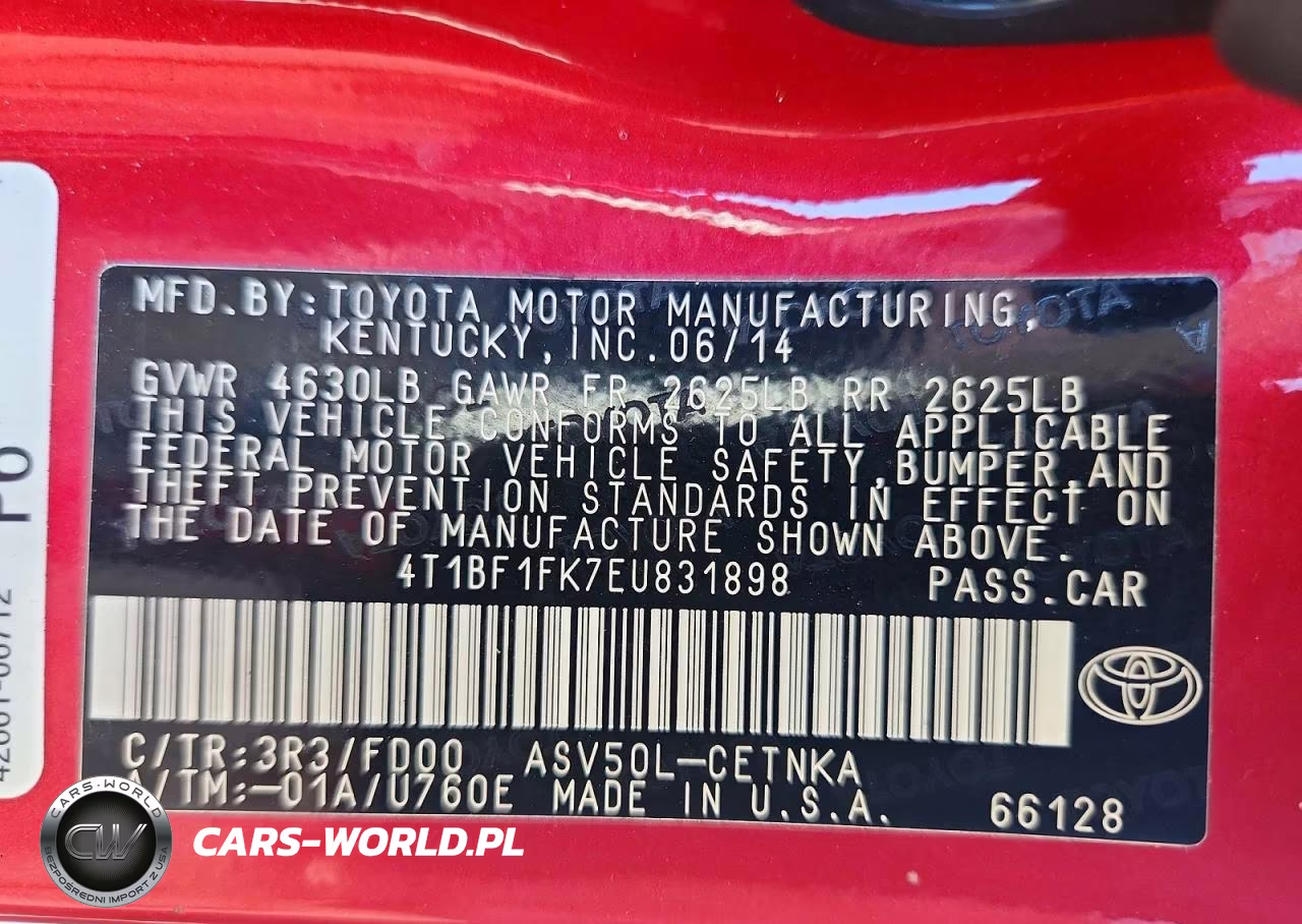 2014 Toyota Camry Le VIN:4T1BF1FK7EU831898 - 12