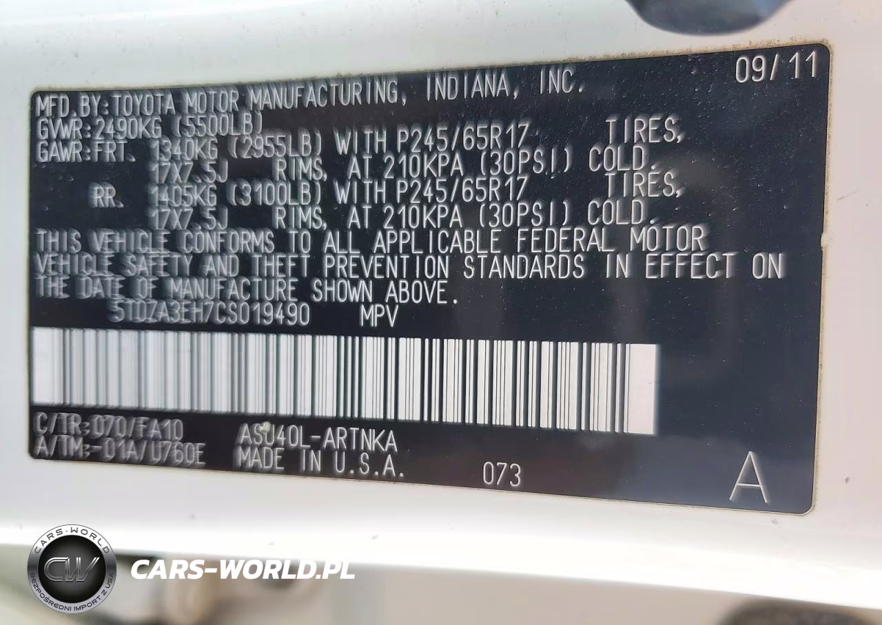 2012 Toyota Highlander Base VIN:5TDZA3EH7CS019490 - 14