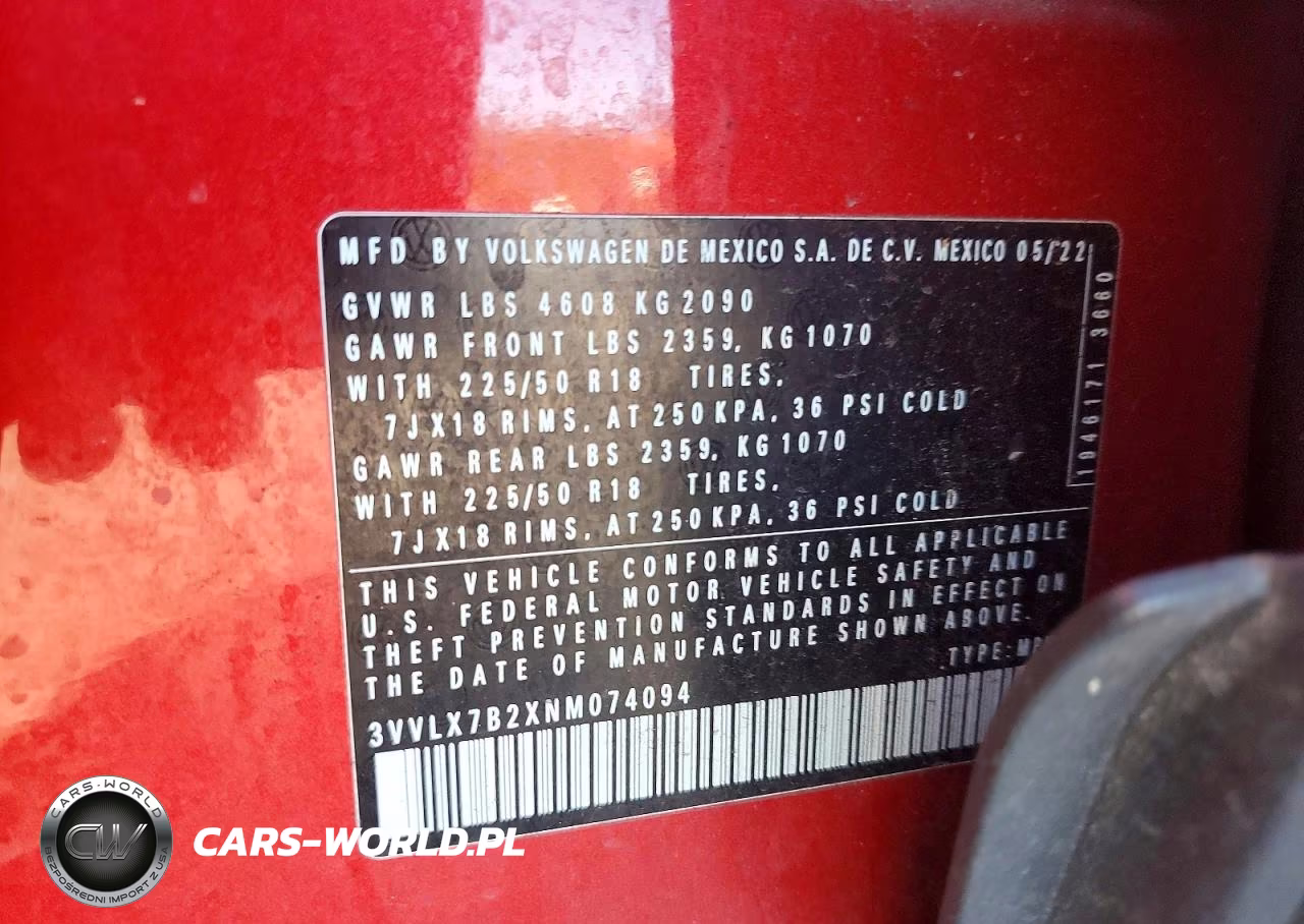 2022 Volkswagen Taos Se Iq Drive VIN:3VVLX7B2XNM074094 - 12