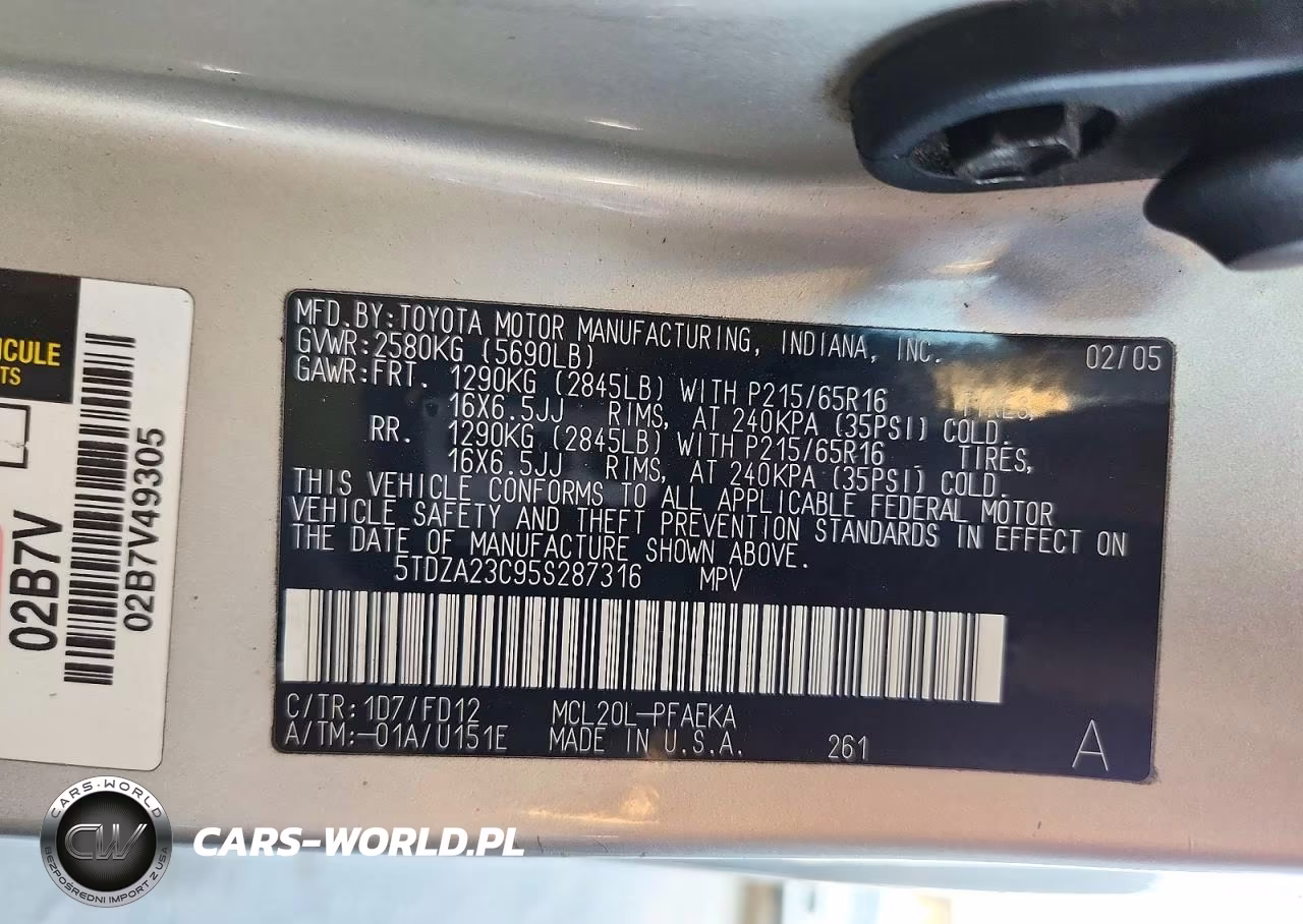 2005 Toyota Sienna Ce 7 Passenger VIN:5TDZA23C95S287316 - 13
