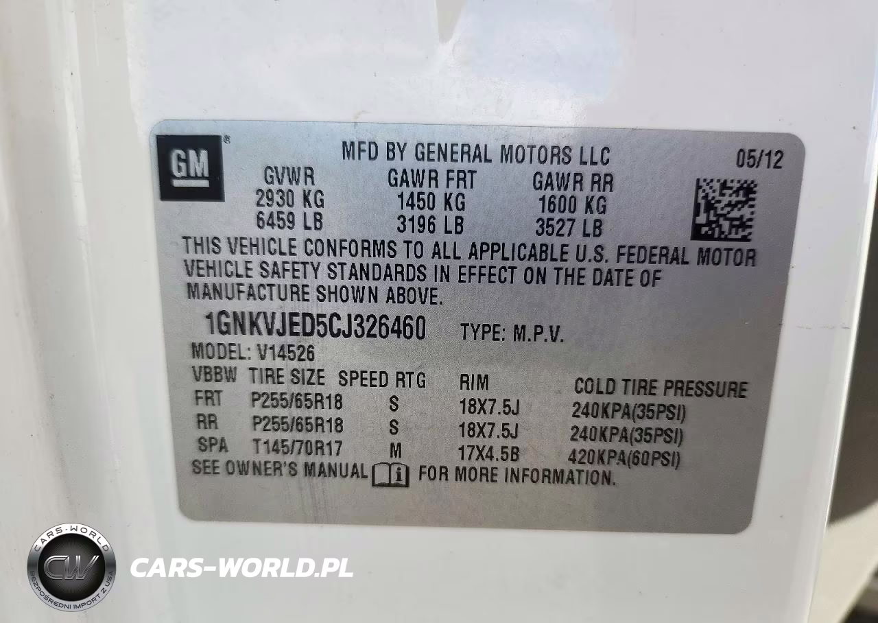 2012 Chevrolet Traverse Lt W-2Lt VIN:1GNKVJED5CJ326460 - 13