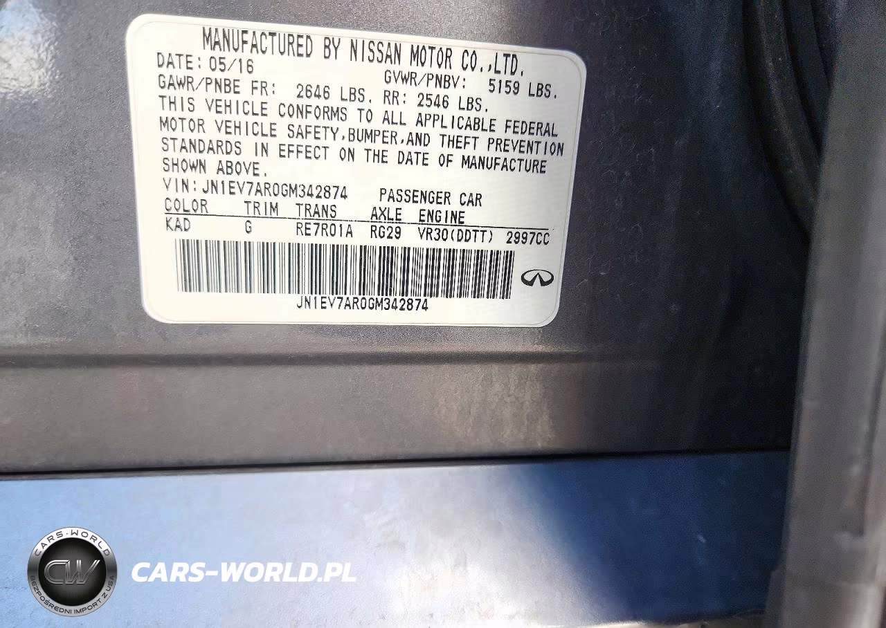 2016 Infiniti Q50 3.0T Premium VIN:JN1EV7AR0GM342874 - 12