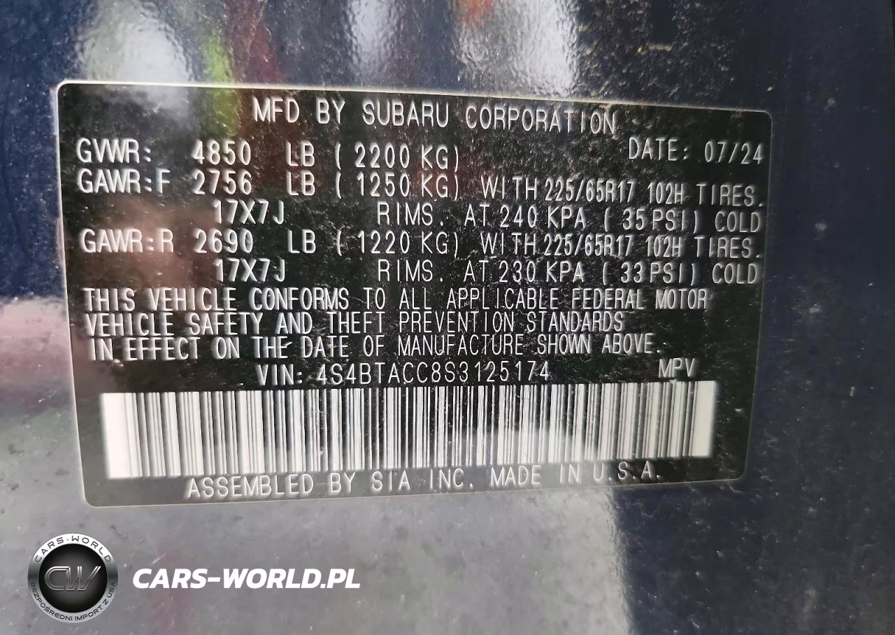 2025 Subaru Outback Premium VIN:4S4BTACC8S3125174 - 13