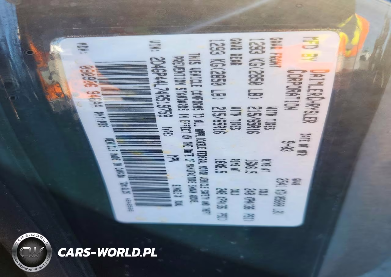 2004 Dodge Grand Caravan Sxt VIN:2D4GP44L74R519759 - 13