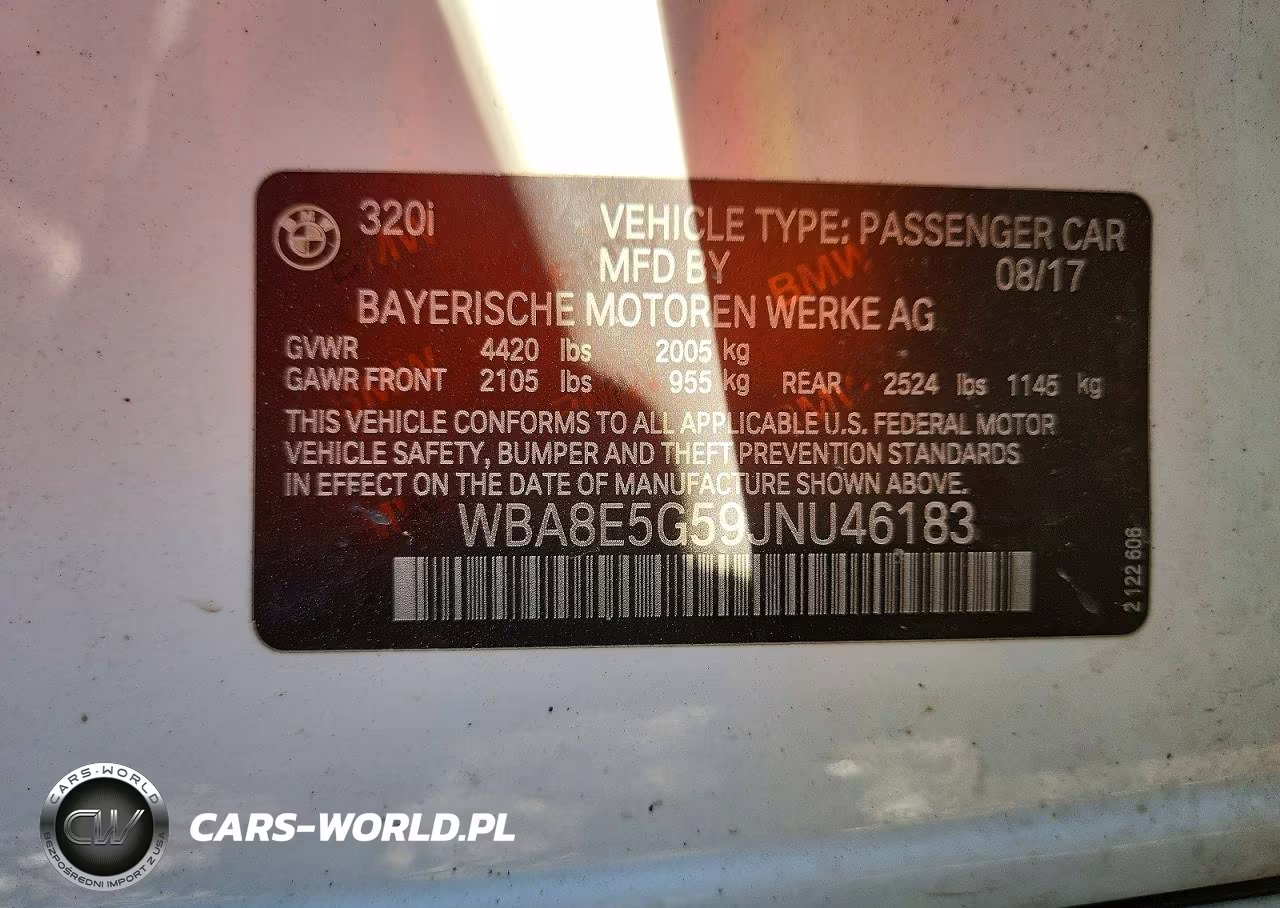 2018 BMW 320 Xi VIN:WBA8E5G59JNU46183 - 12