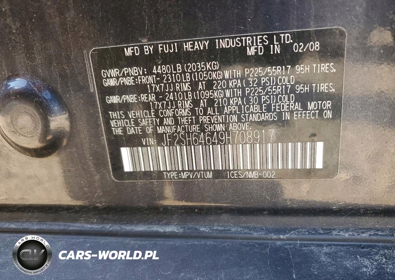 2009 Subaru Forester 2.5X Limited VIN:JF2SH64649H708917 - 13