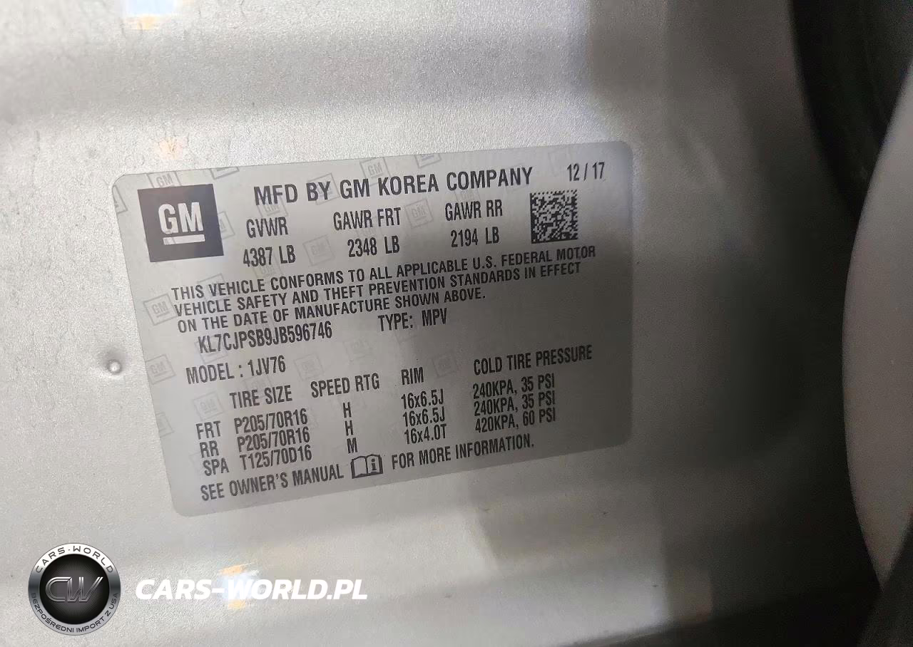 2018 Chevrolet Trax 1Lt VIN:KL7CJPSB9JB596746 - 12