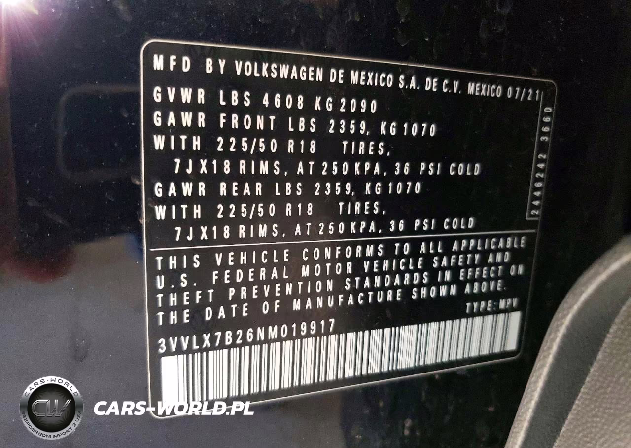 2022 Volkswagen Taos Se Iq Drive VIN:3VVLX7B26NM019917 - 13