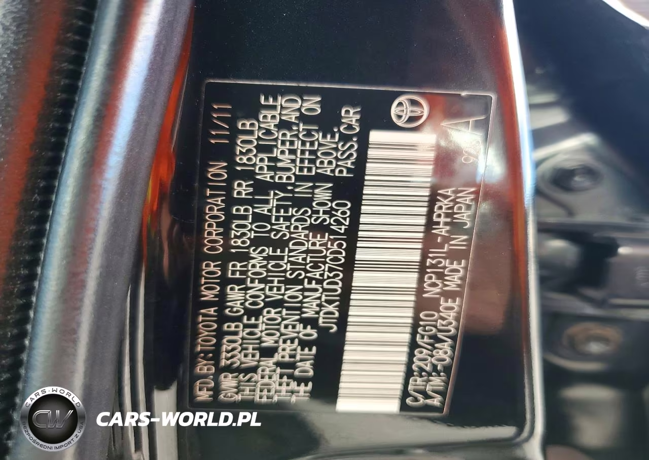 2012 Toyota Yaris 5-Door Le VIN:JTDKTUD37CD514260 - 12