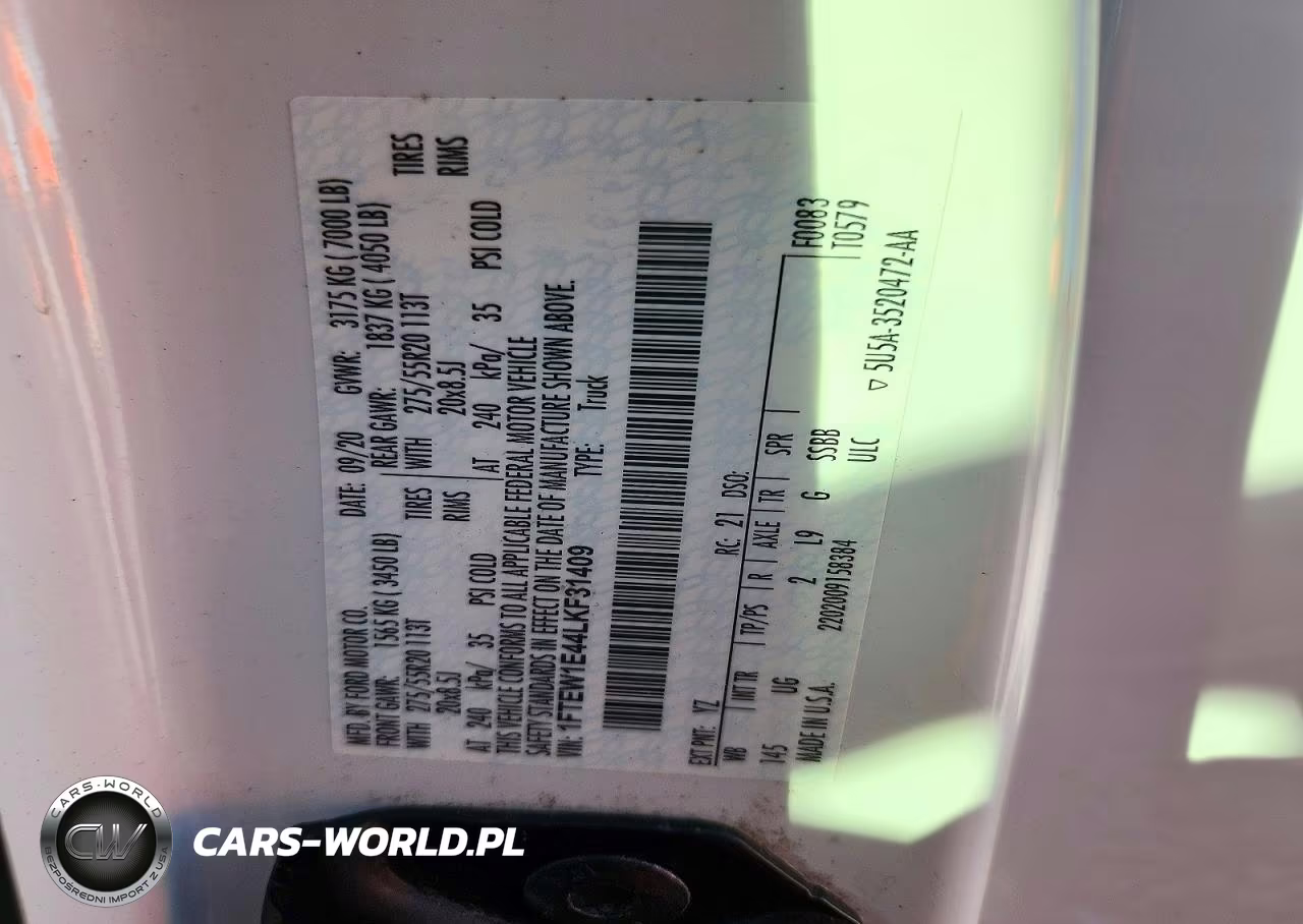 2020 Ford F150 Supercrew VIN:1FTEW1E44LKF31409 - 12