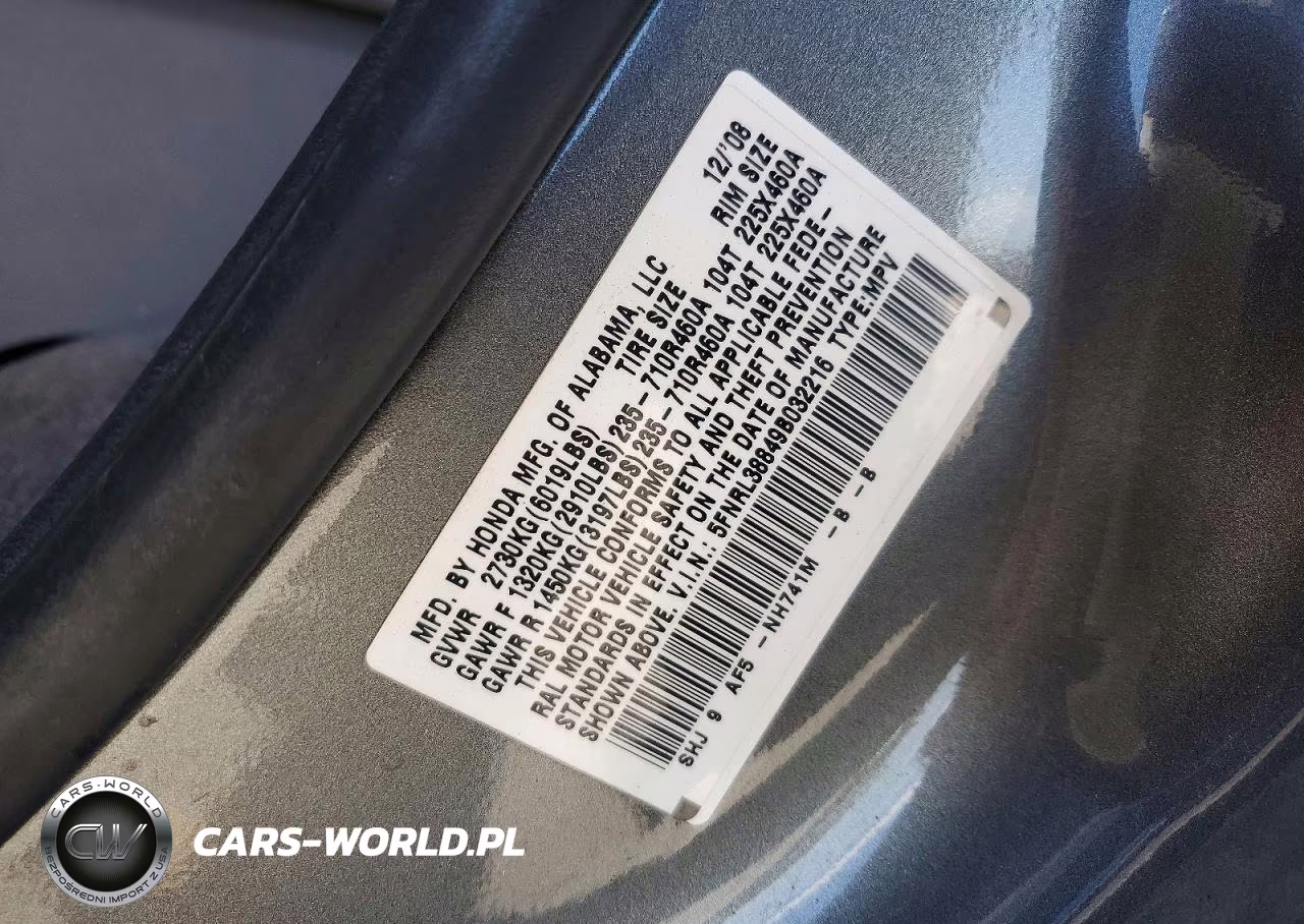 2009 Honda Odyssey Touring VIN:5FNRL38849B032216 - 13