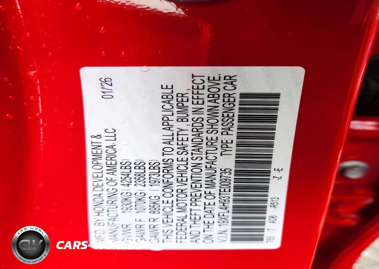 2026 Honda Civic Hybrid Sport Touring VIN:19XFL4H93TE009735 - 12