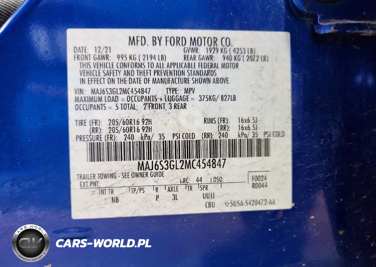 2021 Ford Ecosport Se VIN:MAJ6S3GL2MC454847 - 12