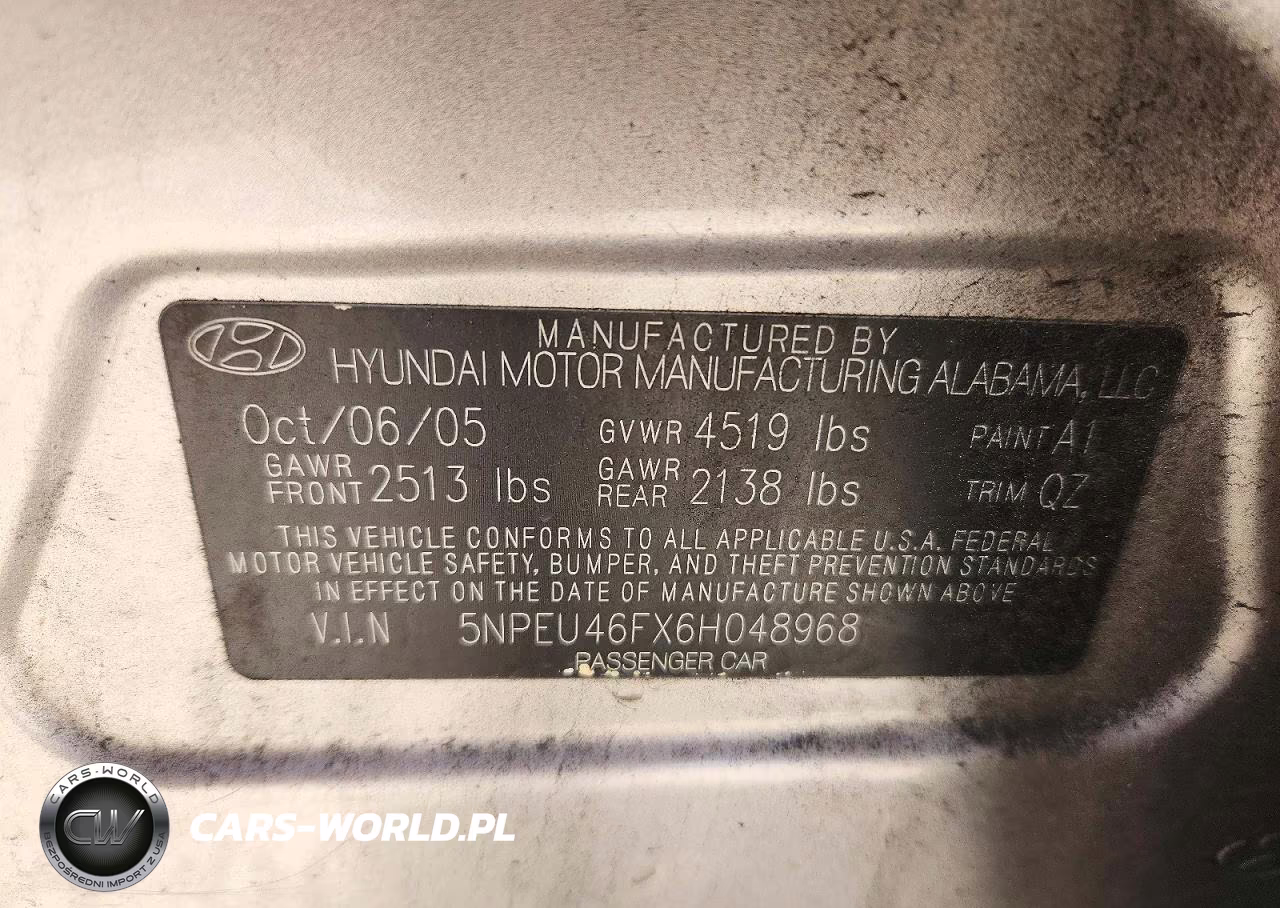2006 Hyundai Sonata Gls V6 VIN:5NPEU46FX6H048968 - 12