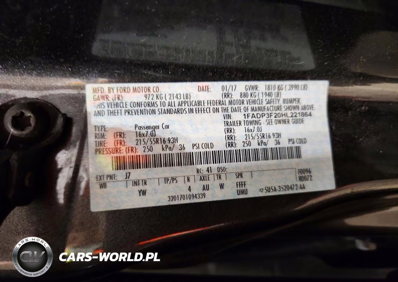 2017 Ford Focus Se VIN:1FADP3F20HL221864 - 12