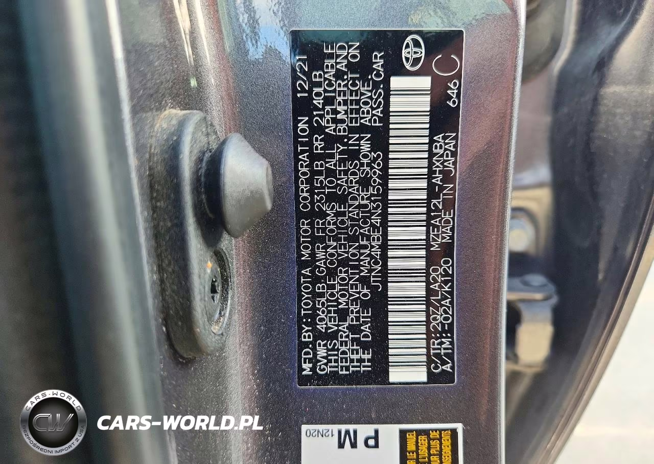2022 Toyota Corolla Xse VIN:JTNC4MBE4N3159963 - 12