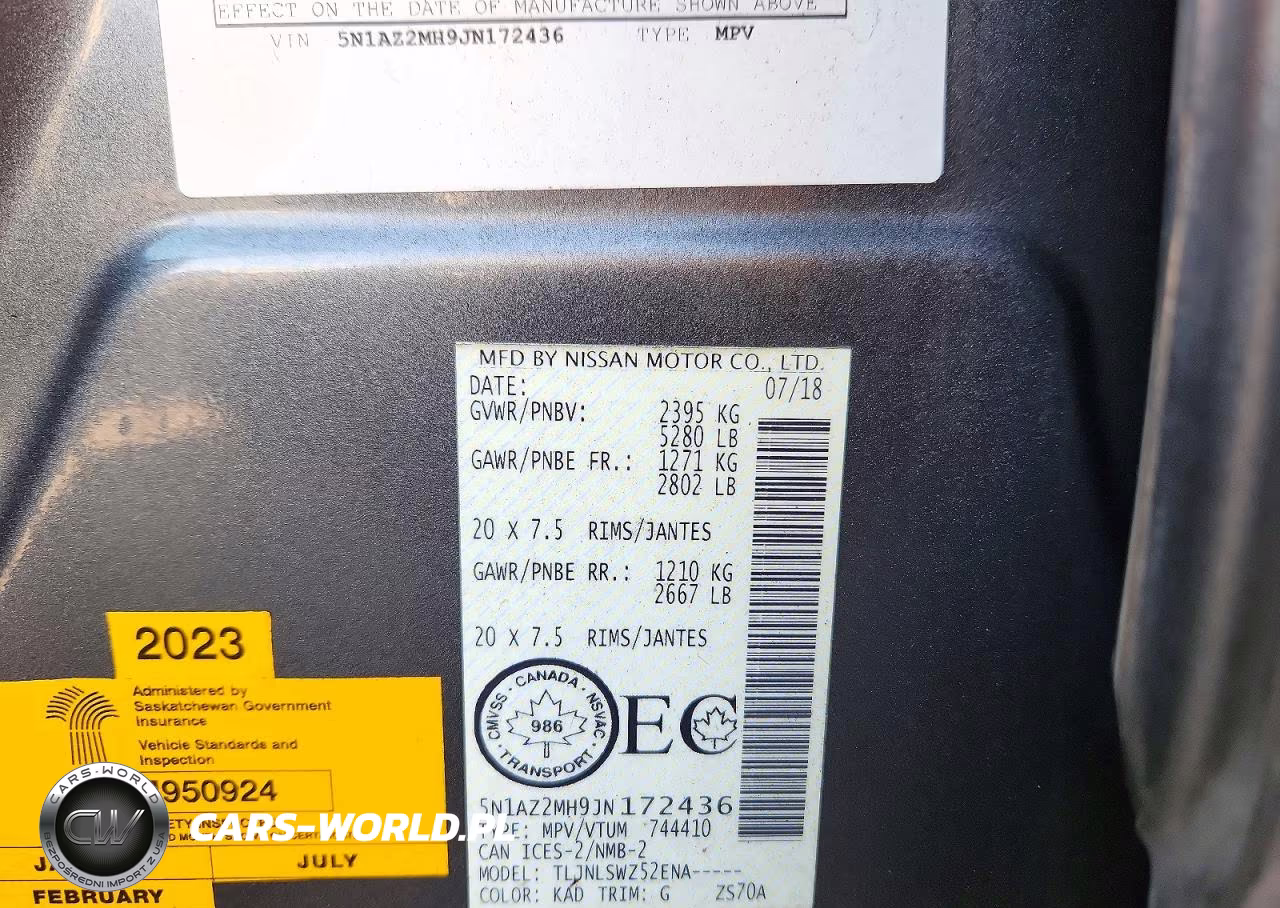 2018 Nissan Murano S VIN:5N1AZ2MH9JN172436 - 14