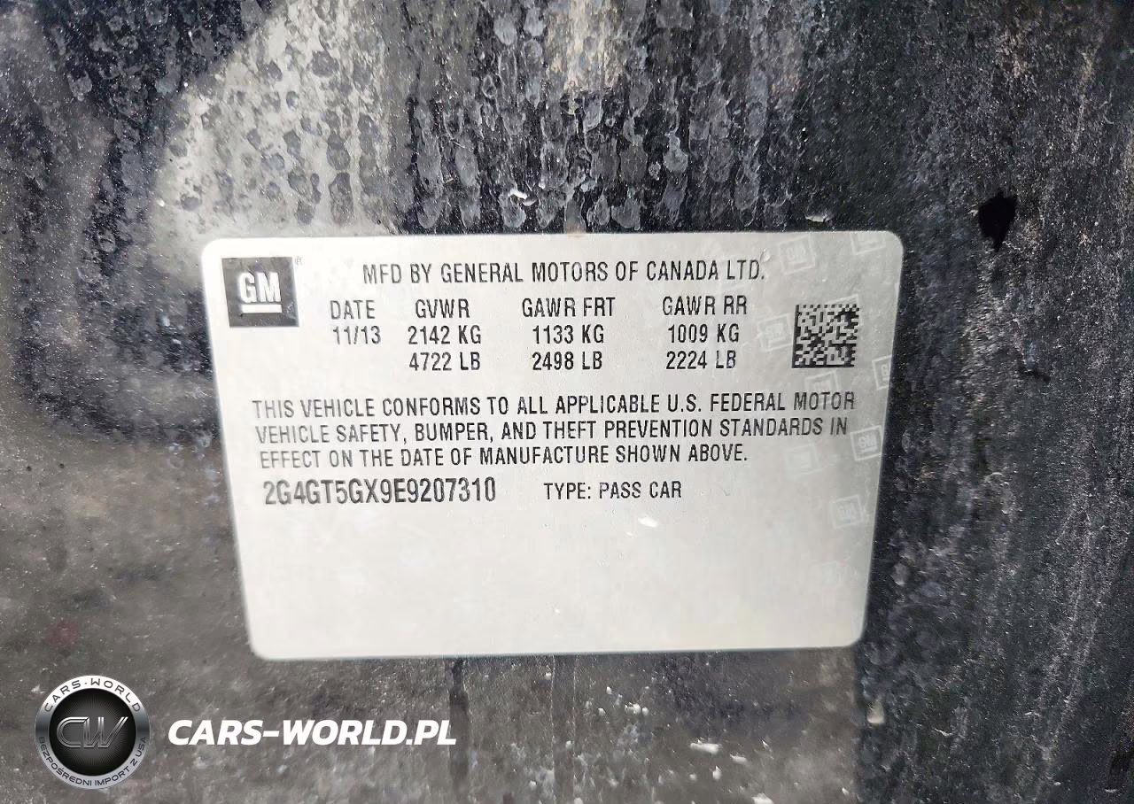 2014 Buick Regal Gs VIN:2G4GT5GX9E9207310 - 12