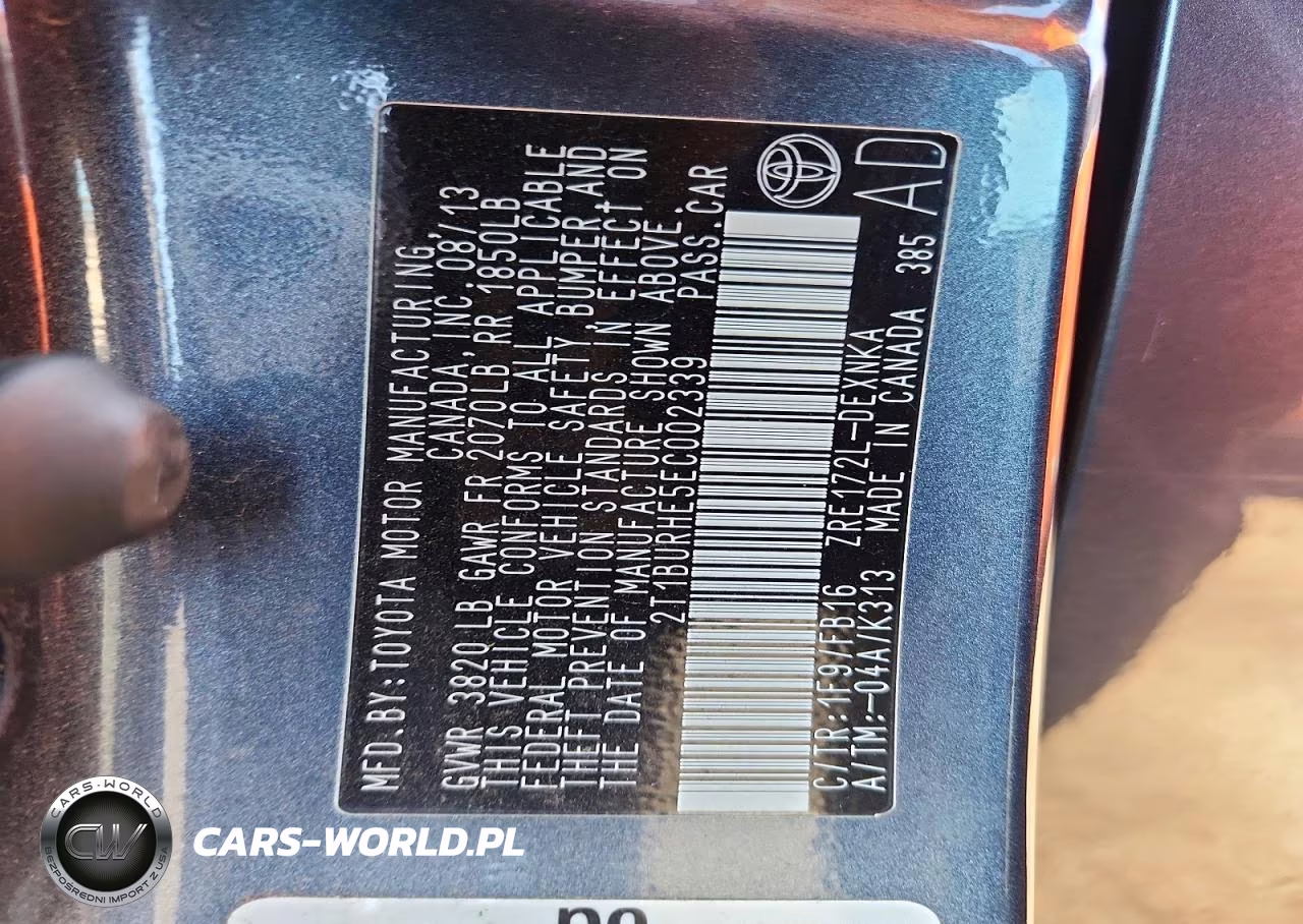2014 Toyota Corolla Le Plus VIN:2T1BURHE5EC002339 - 12