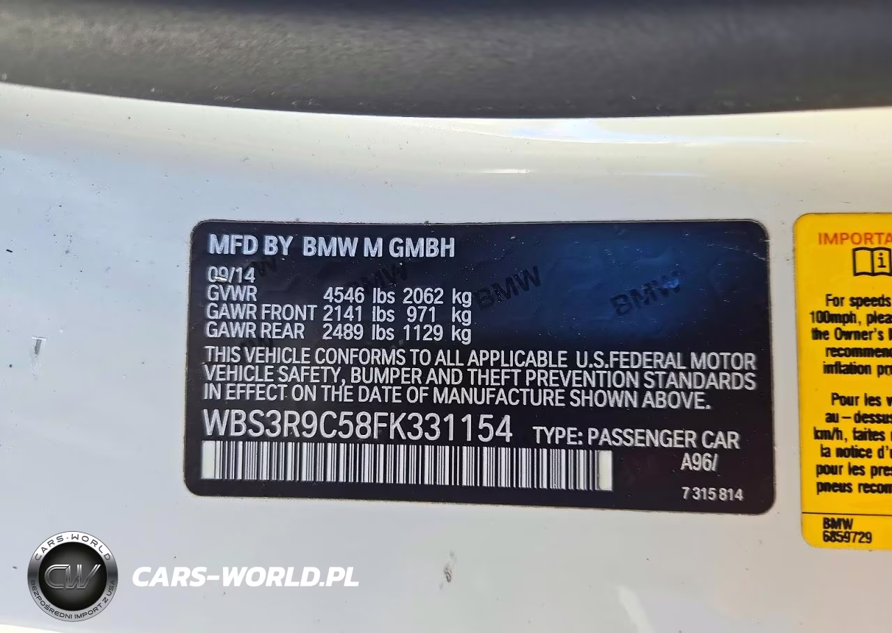 2015 BMW M4 VIN:WBS3R9C58FK331154 - 13