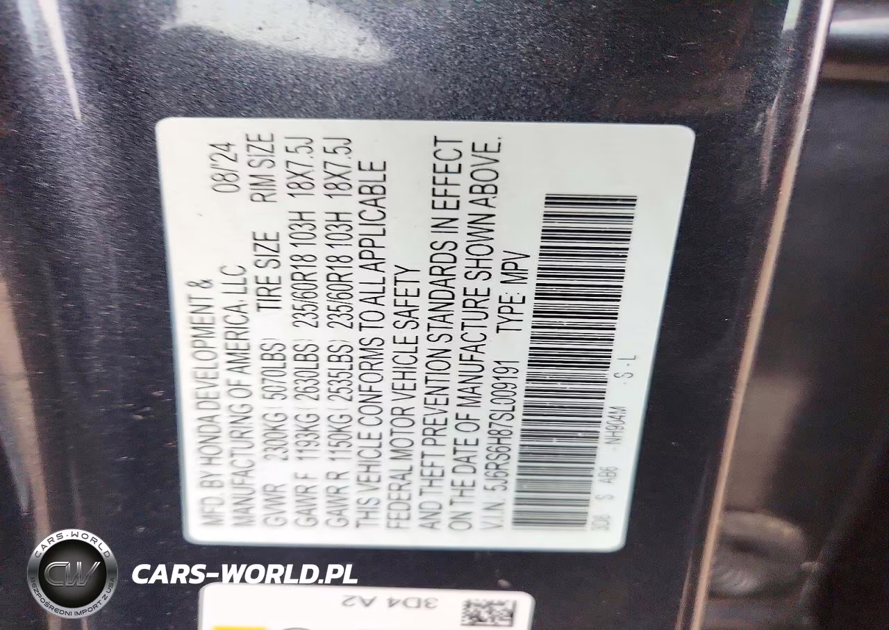 2025 Honda Cr-V Sport-L VIN:5J6RS6H87SL009191 - 14