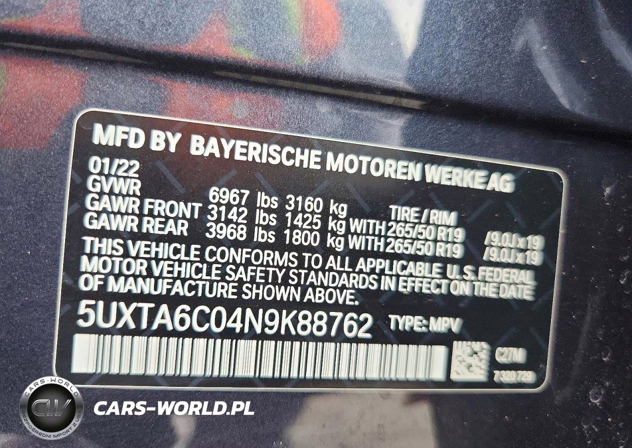 2022 BMW X5 xDrive45E VIN:5UXTA6C04N9K88762 - 13