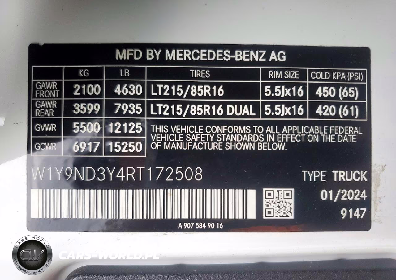 2024 Mercedes-Benz Sprinter 4500 Delivery Van VIN:W1Y9ND3Y4RT172508 - 13