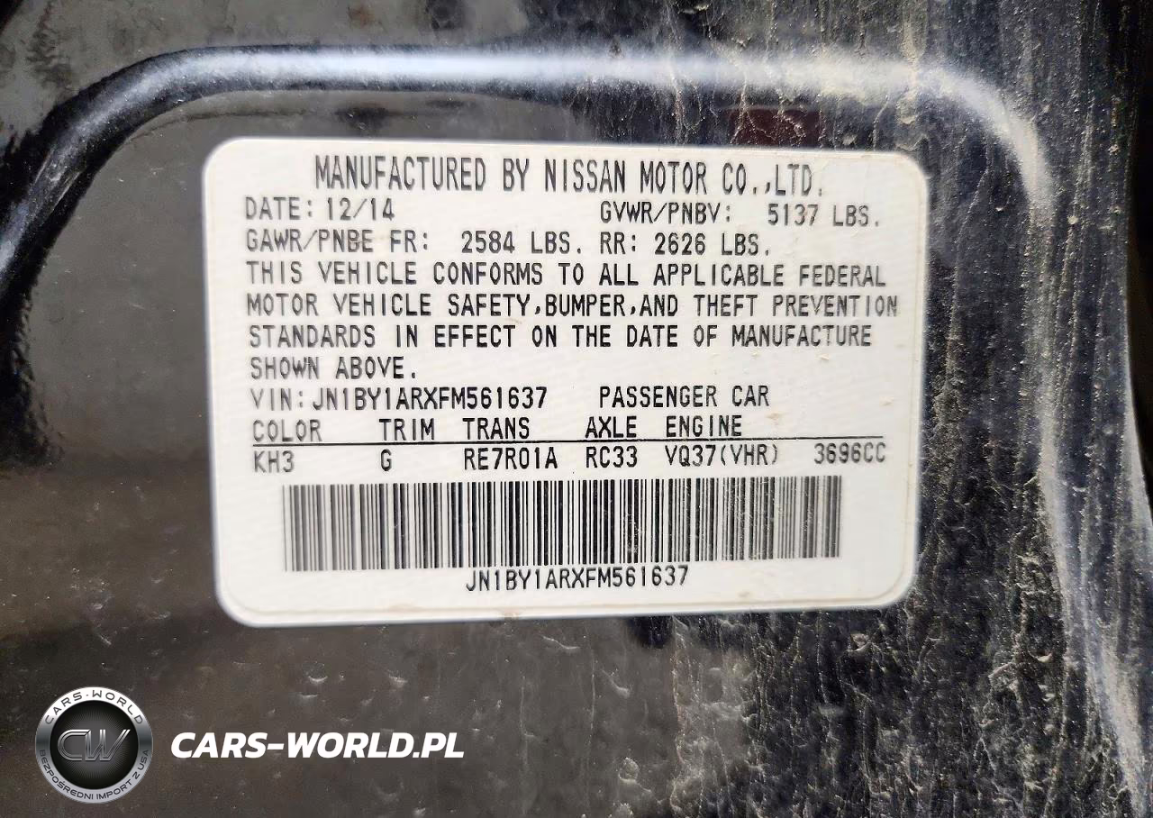 2015 Infiniti Q70 VIN:JN1BY1ARXFM561637 - 12